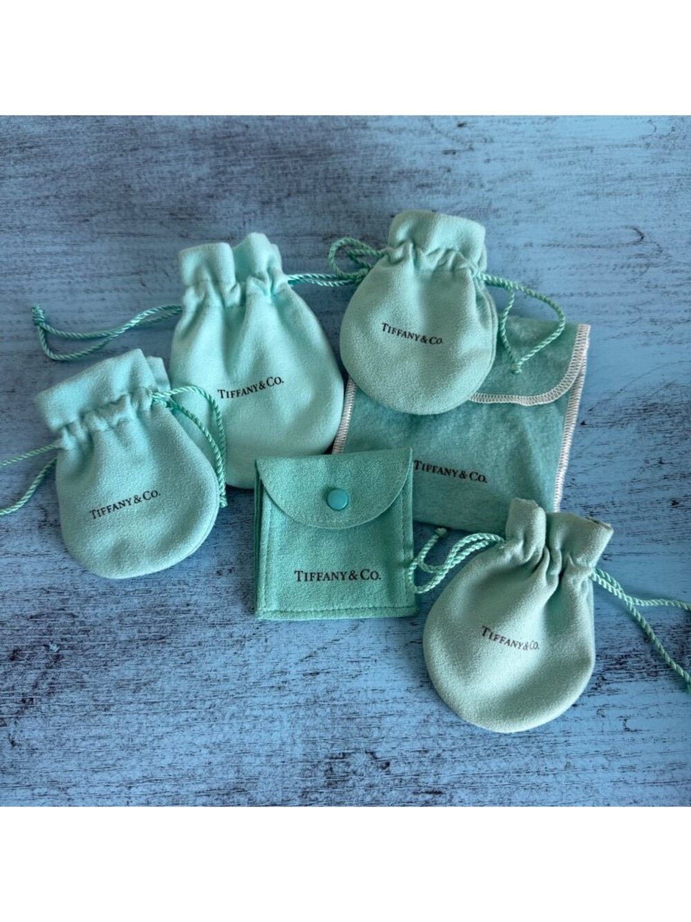 6x Tiffany & Co. Jewelry Pouches & Storage Bags Set In Iconic Blue